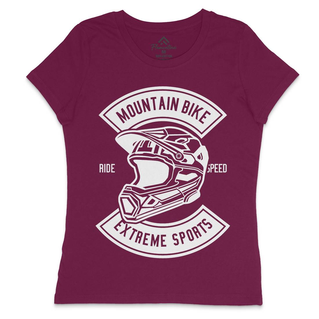 Extreme Bike Helmet Womens Crew Neck T-Shirt Motorcycles B536