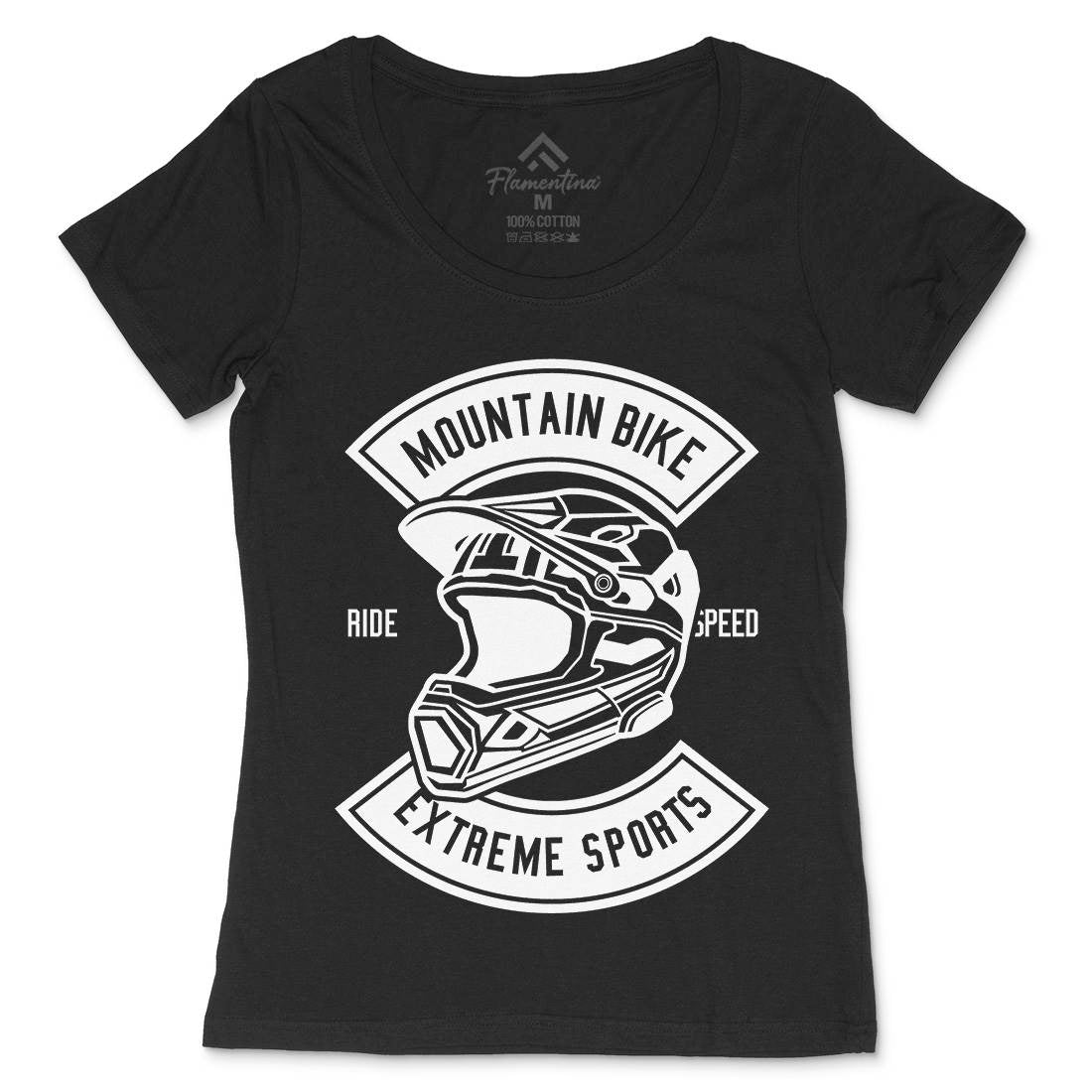 Extreme Bike Helmet Womens Scoop Neck T-Shirt Motorcycles B536