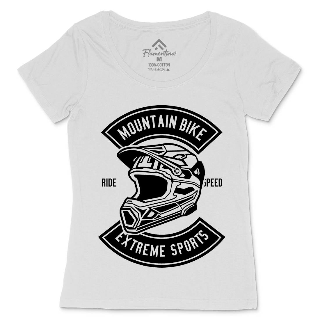 Extreme Bike Helmet Womens Scoop Neck T-Shirt Motorcycles B536