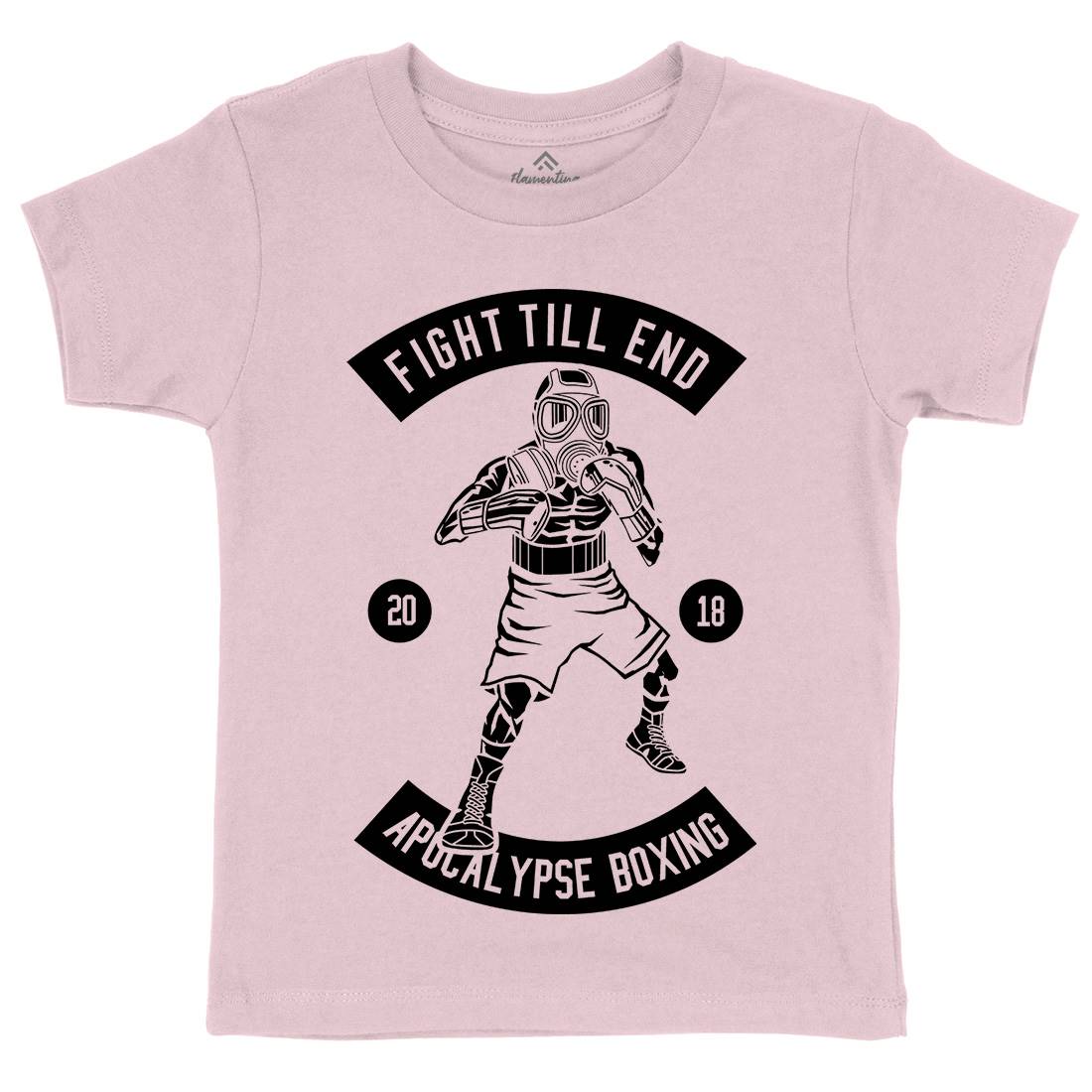 Fight Till End Boxer Kids Crew Neck T-Shirt Sport B537