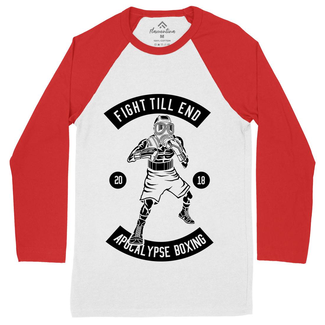 Fight Till End Boxer Mens Long Sleeve Baseball T-Shirt Sport B537