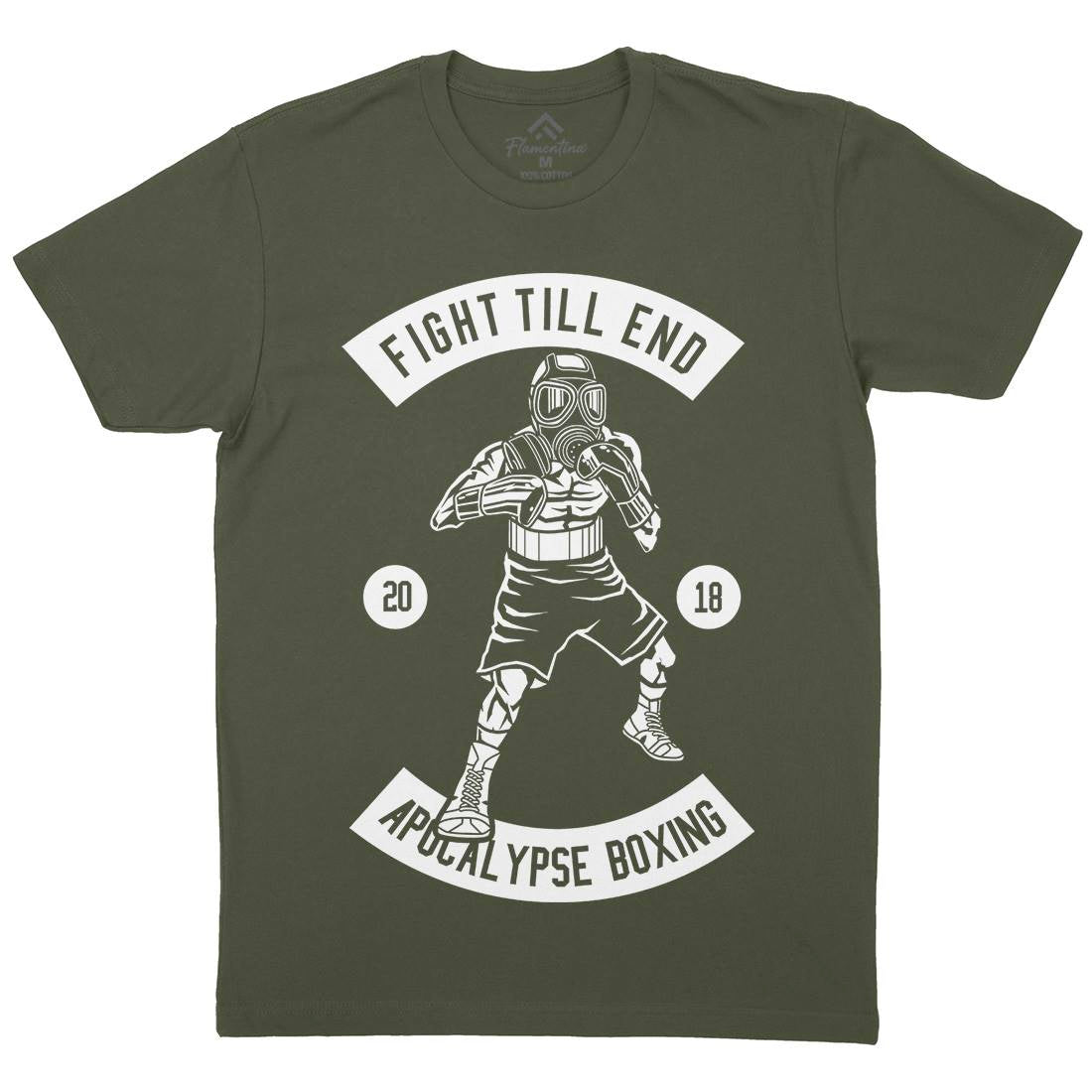 Fight Till End Boxer Mens Organic Crew Neck T-Shirt Sport B537