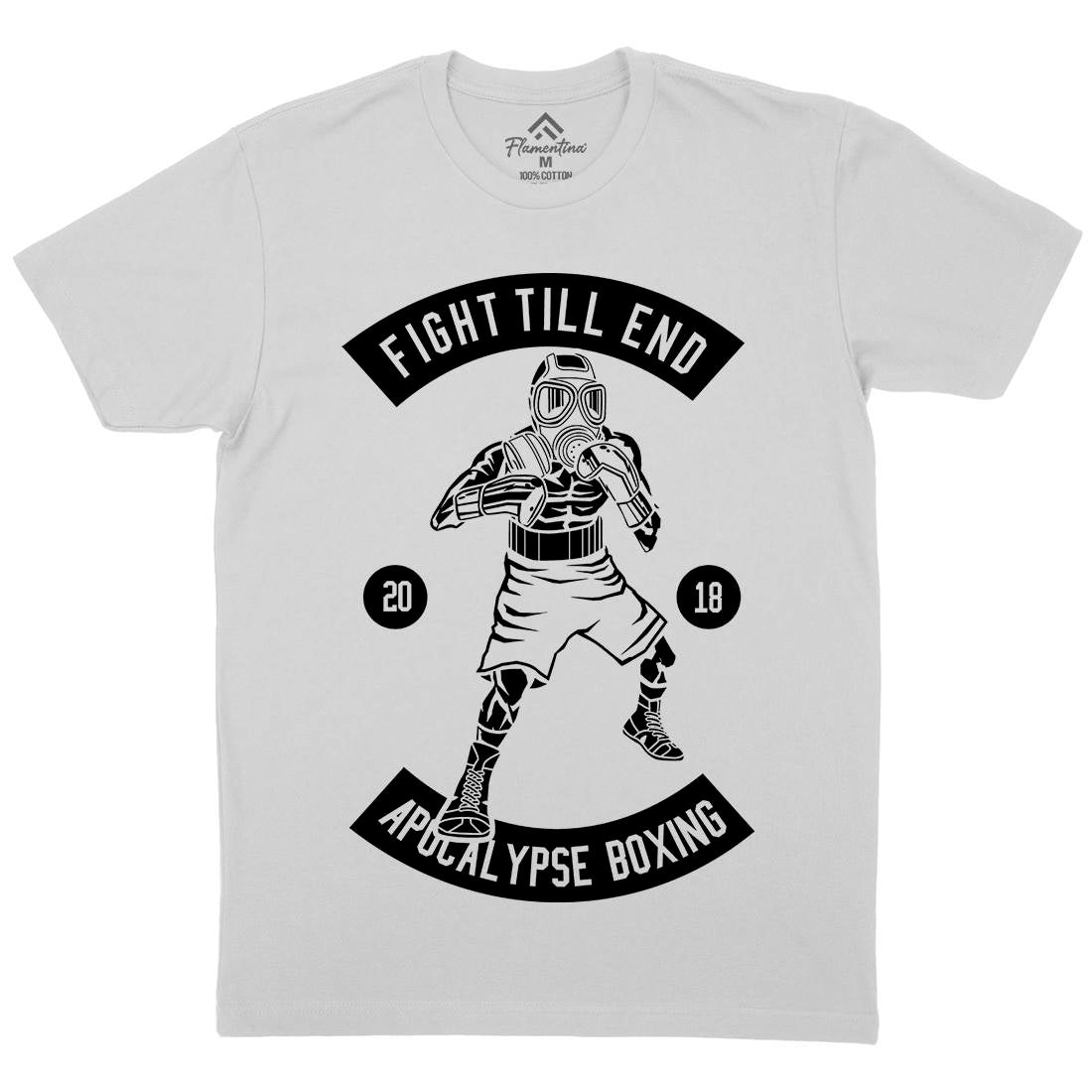 Fight Till End Boxer Mens Crew Neck T-Shirt Sport B537