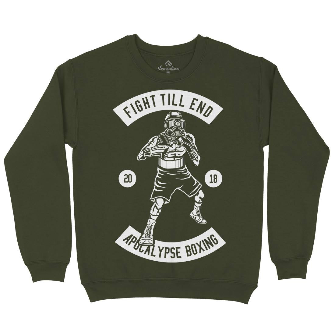 Fight Till End Boxer Mens Crew Neck Sweatshirt Sport B537