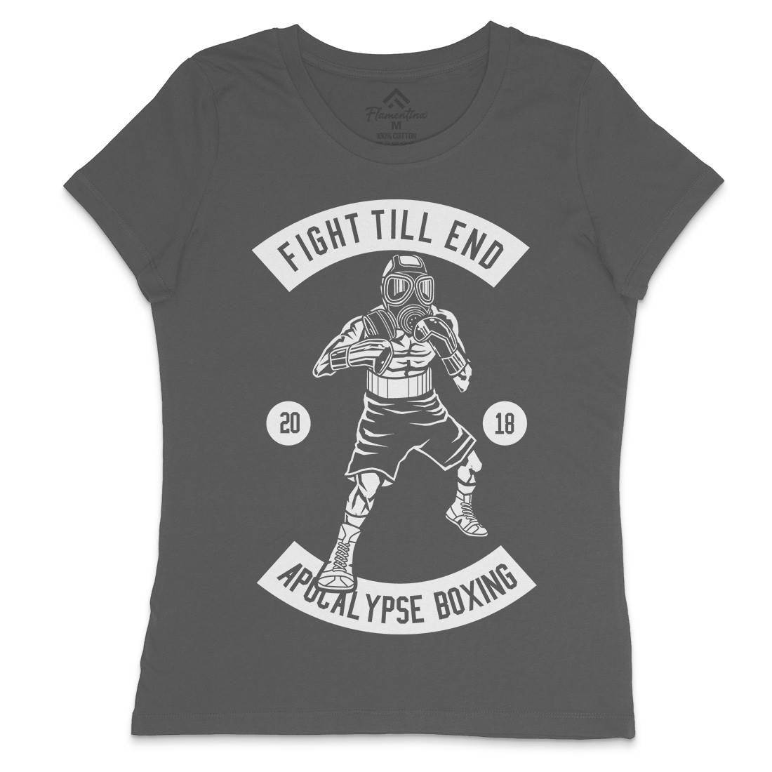 Fight Till End Boxer Womens Crew Neck T-Shirt Sport B537