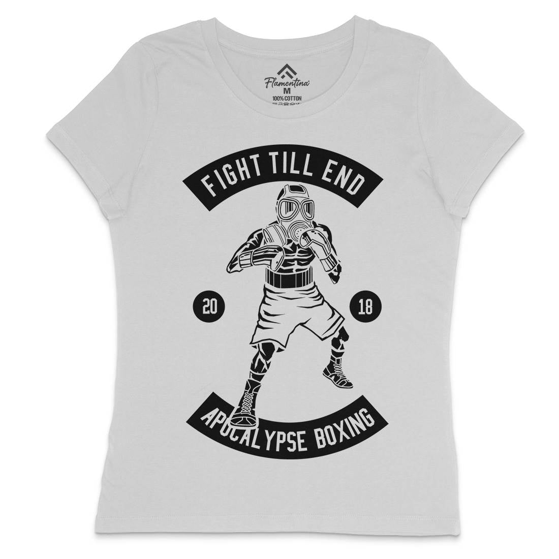 Fight Till End Boxer Womens Crew Neck T-Shirt Sport B537