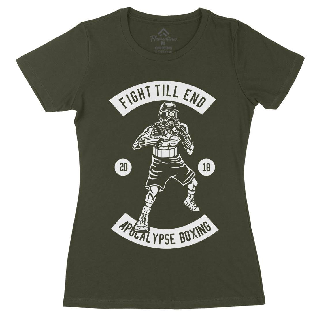 Fight Till End Boxer Womens Organic Crew Neck T-Shirt Sport B537