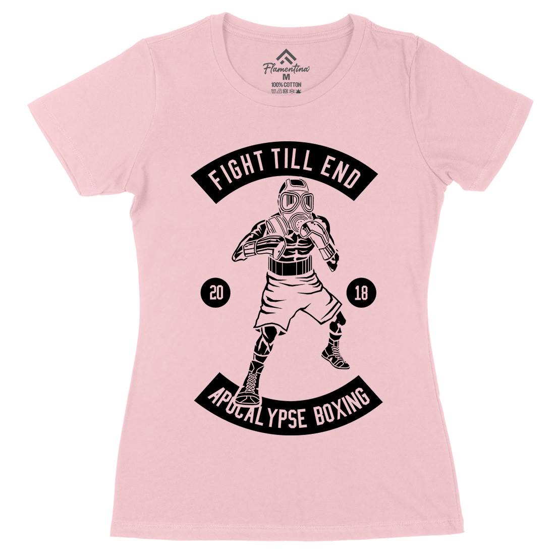 Fight Till End Boxer Womens Organic Crew Neck T-Shirt Sport B537