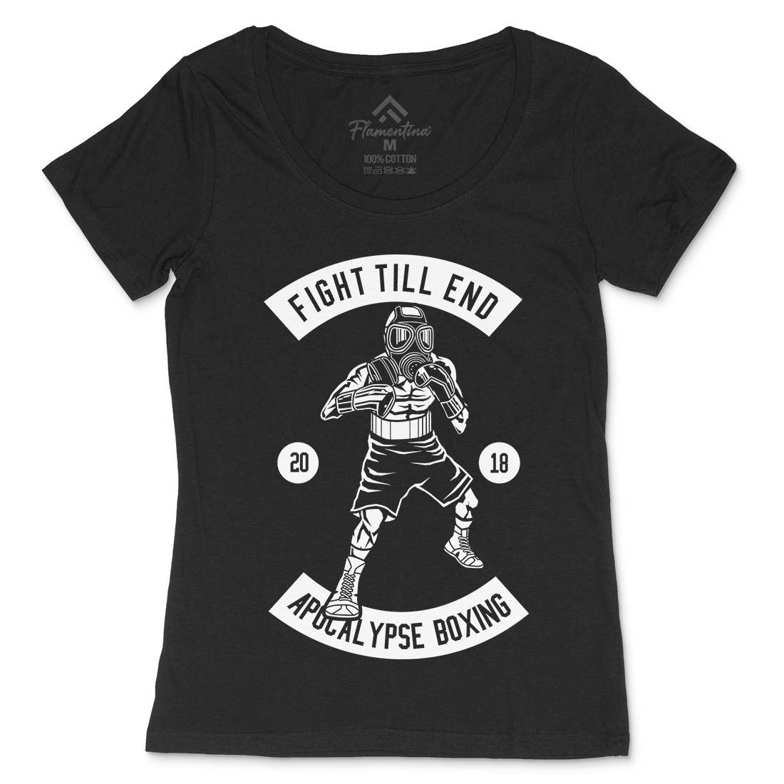 Fight Till End Boxer Womens Scoop Neck T-Shirt Sport B537