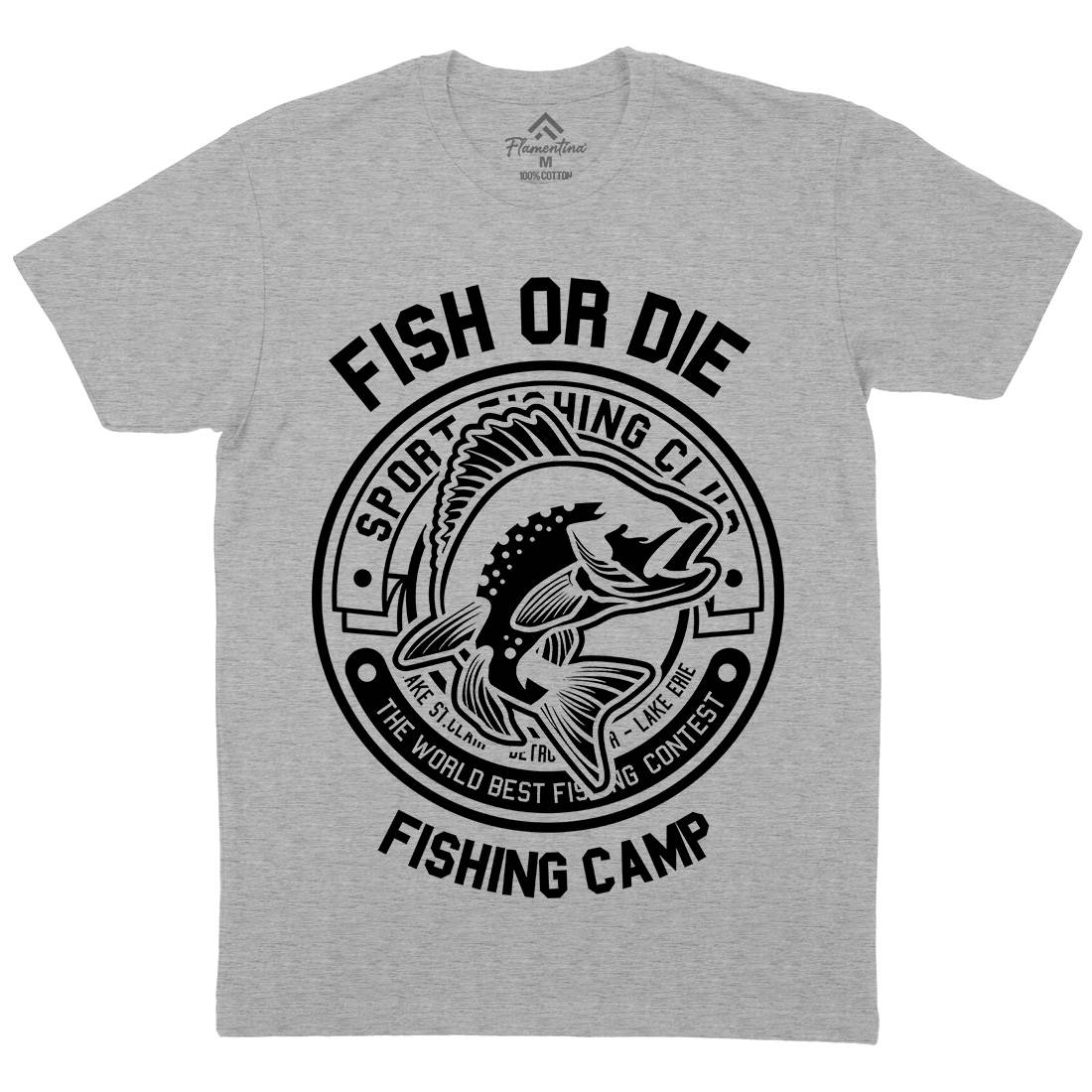 Fish Or Die Mens Crew Neck T-Shirt Fishing B538