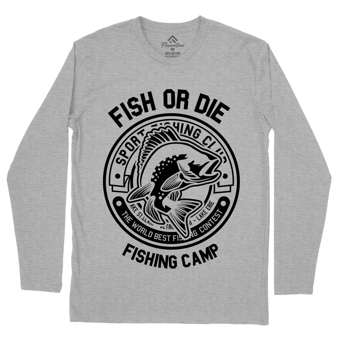Fish Or Die Mens Long Sleeve T-Shirt Fishing B538