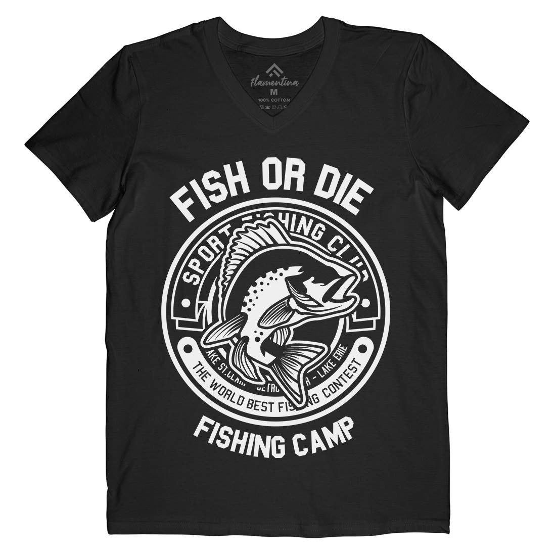 Fish Or Die Mens V-Neck T-Shirt Fishing B538