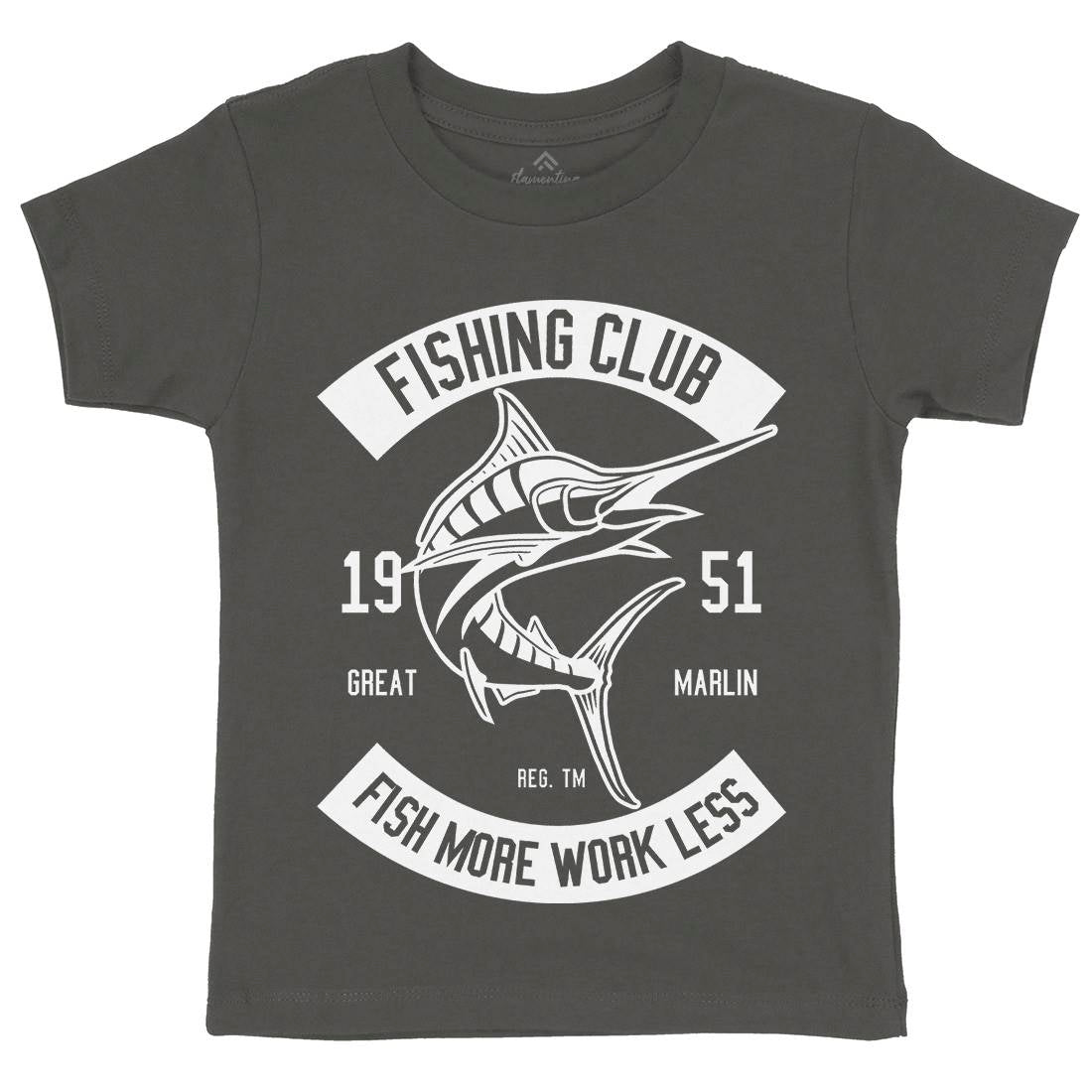 Club Kids Crew Neck T-Shirt Fishing B539