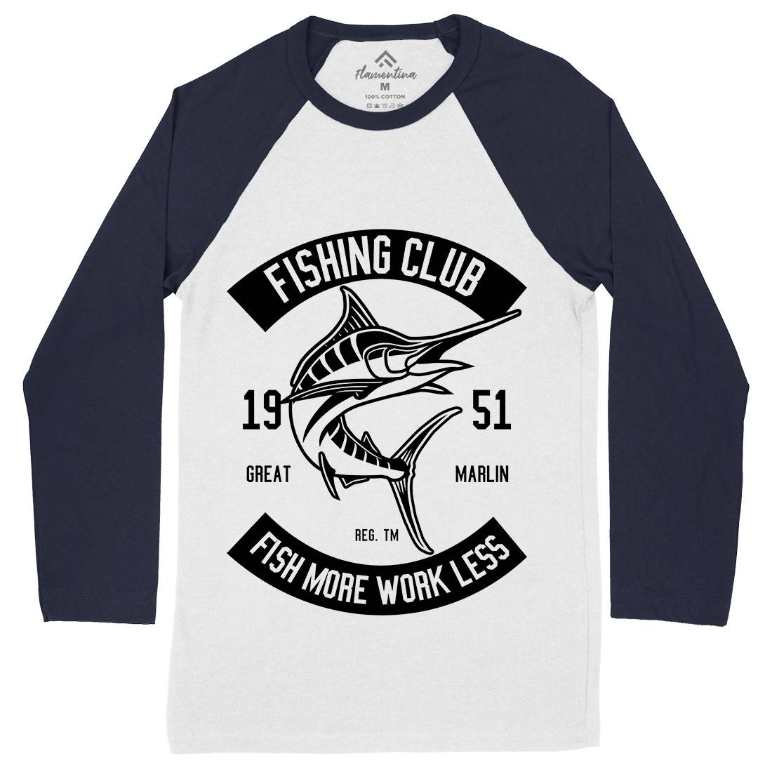 Club Mens Long Sleeve Baseball T-Shirt Fishing B539