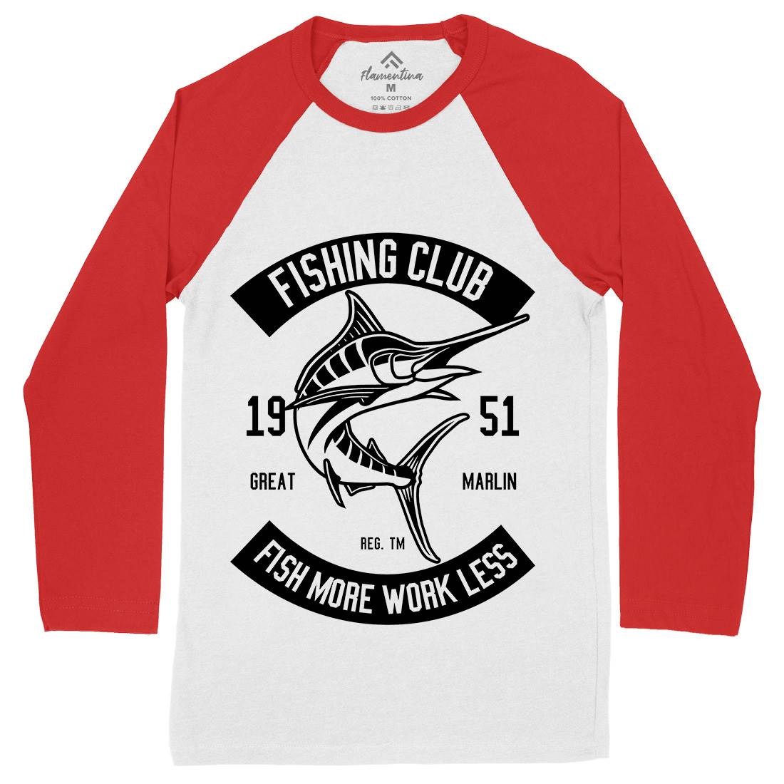 Club Mens Long Sleeve Baseball T-Shirt Fishing B539