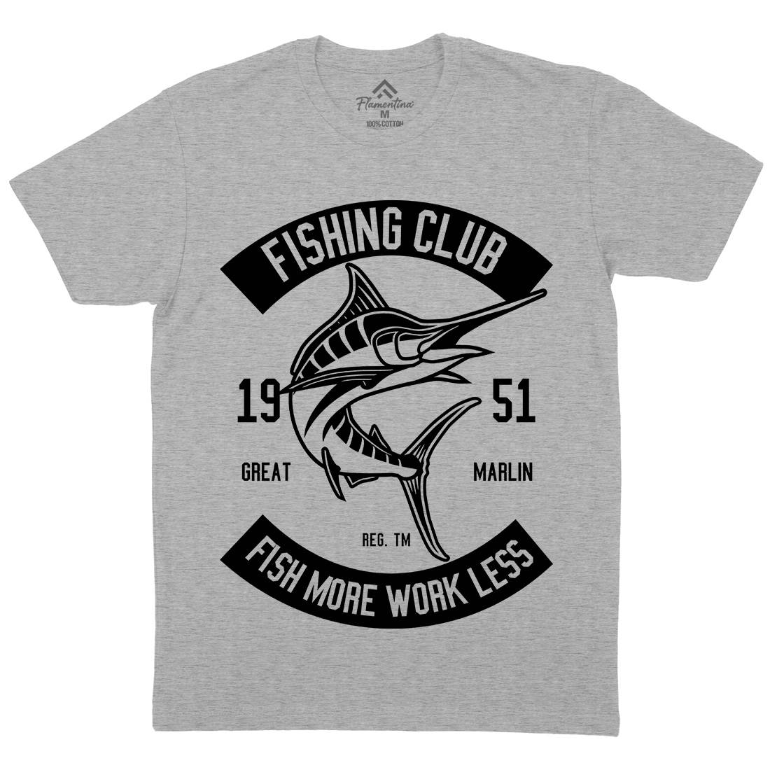 Club Mens Organic Crew Neck T-Shirt Fishing B539