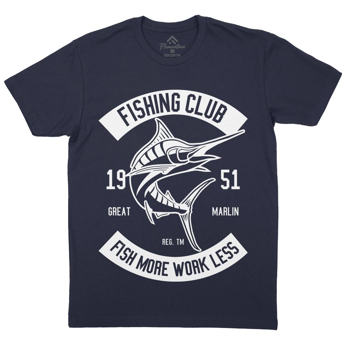 Club Mens Organic Crew Neck T-Shirt Fishing B539