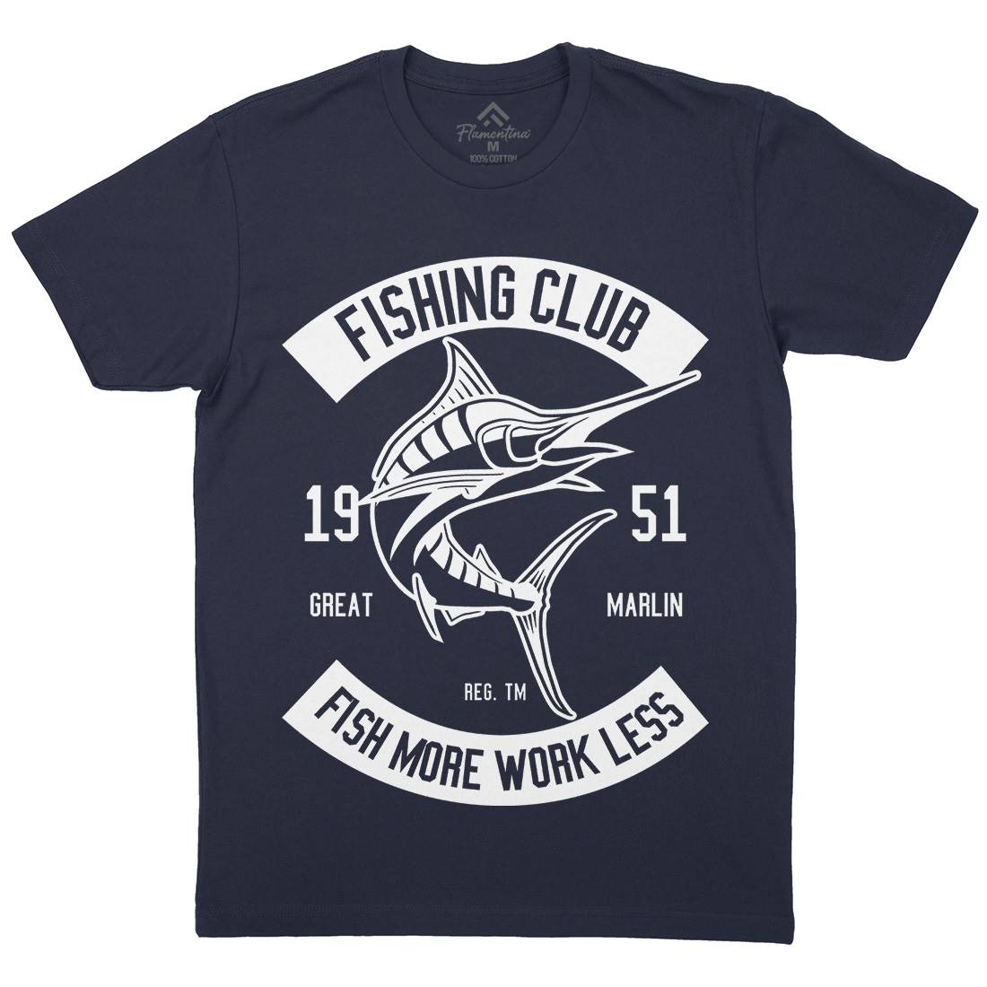 Club Mens Crew Neck T-Shirt Fishing B539