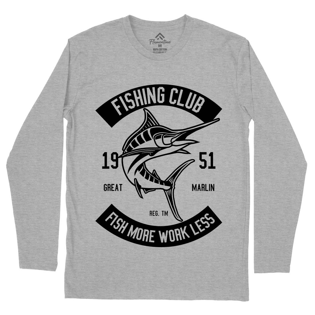 Club Mens Long Sleeve T-Shirt Fishing B539