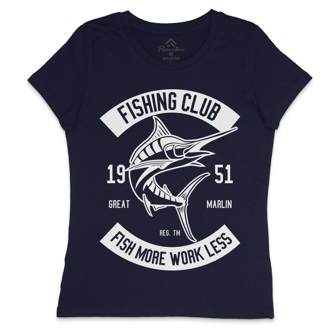 Club Womens Crew Neck T-Shirt Fishing B539