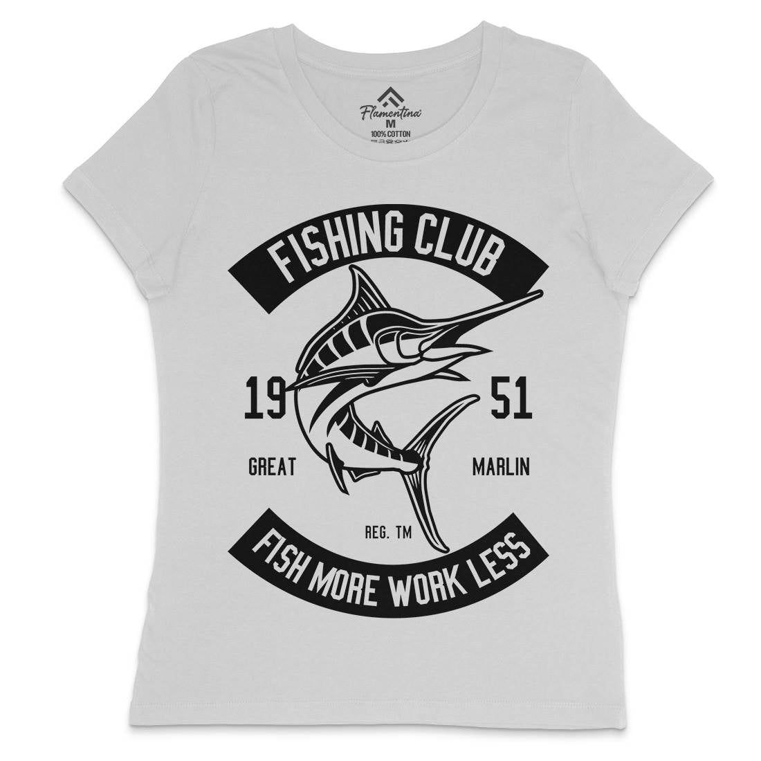 Club Womens Crew Neck T-Shirt Fishing B539