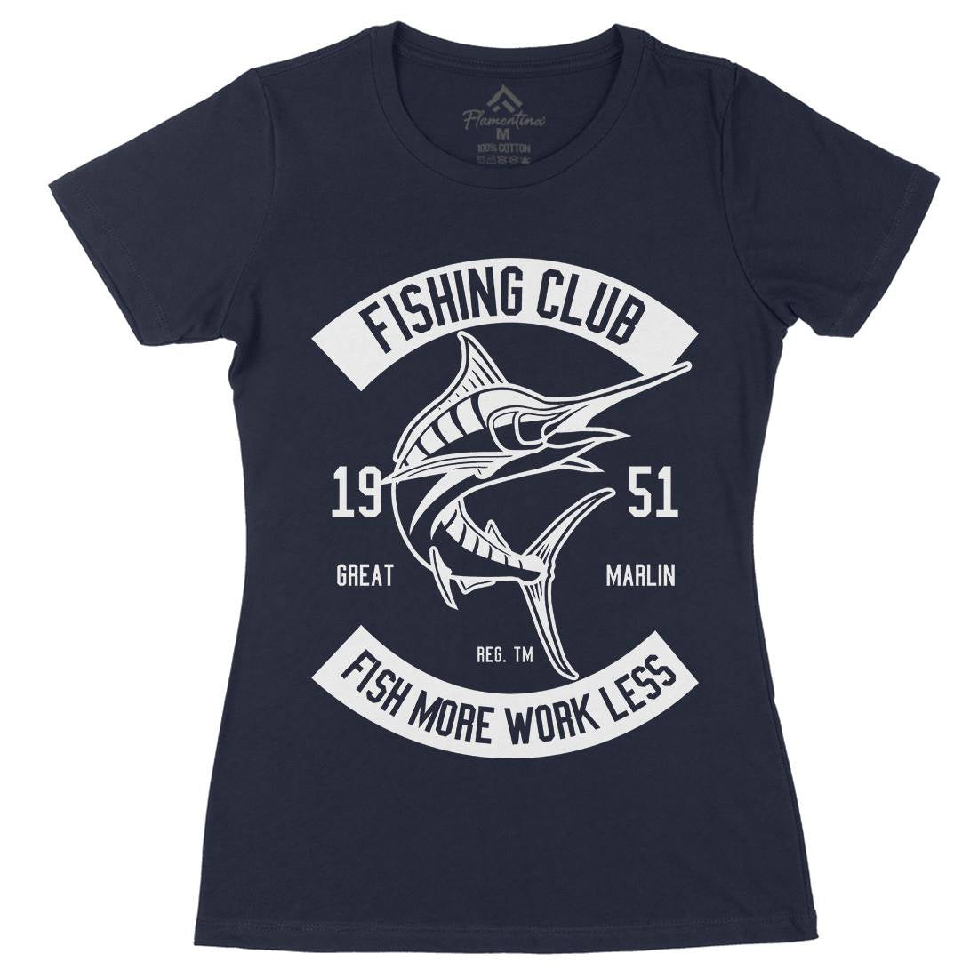 Club Womens Organic Crew Neck T-Shirt Fishing B539