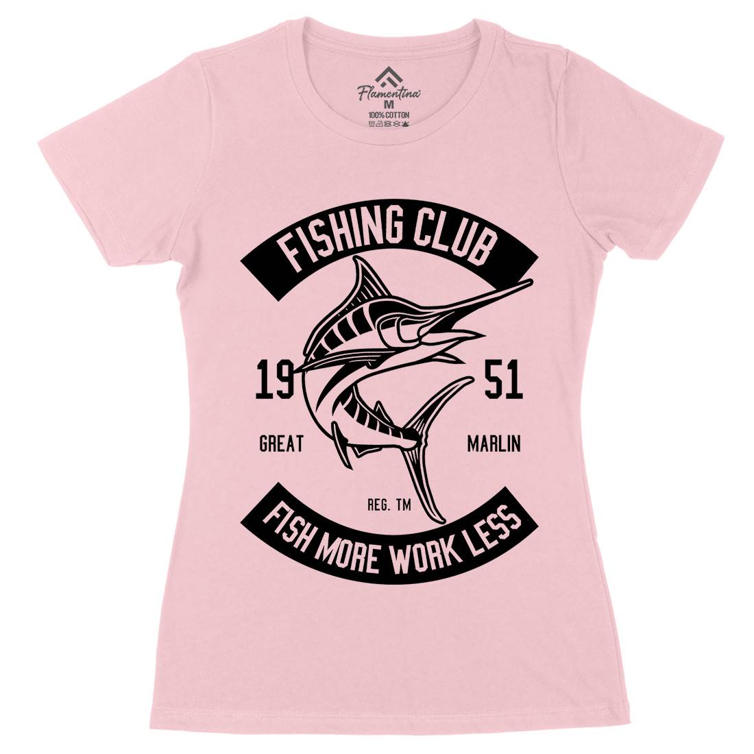 Club Womens Organic Crew Neck T-Shirt Fishing B539
