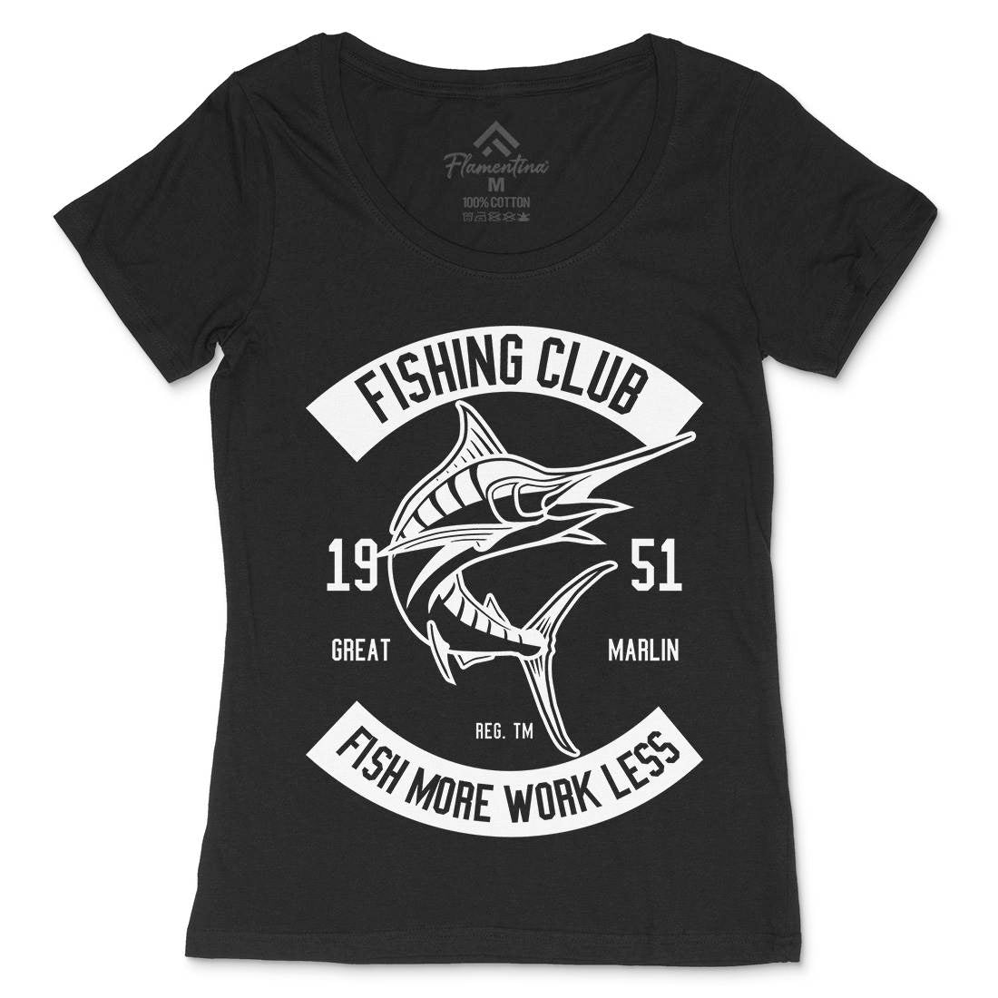 Club Womens Scoop Neck T-Shirt Fishing B539