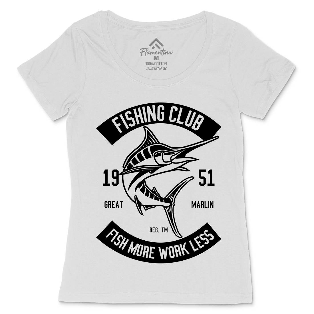Club Womens Scoop Neck T-Shirt Fishing B539