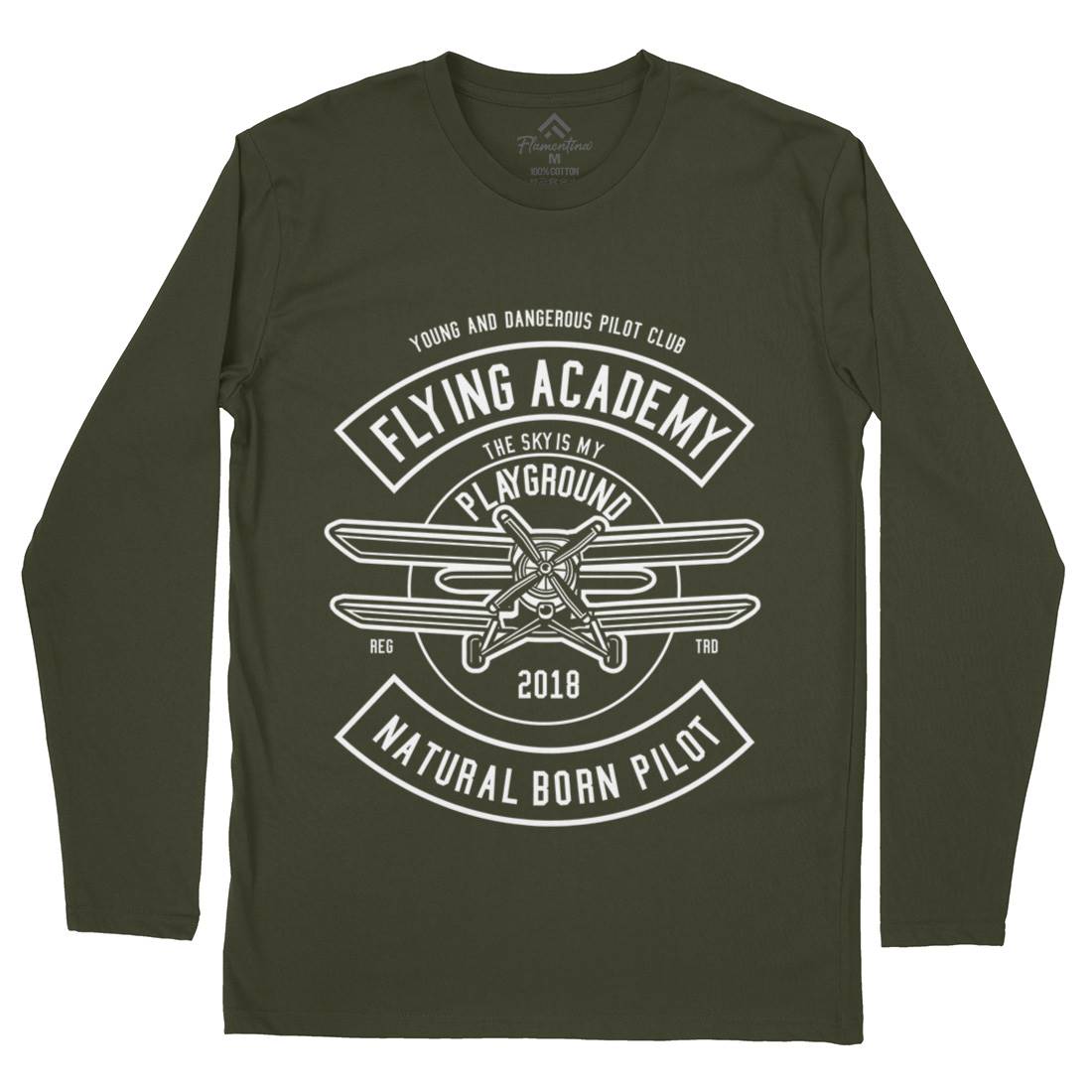 Flying Academy Mens Long Sleeve T-Shirt Vehicles B540