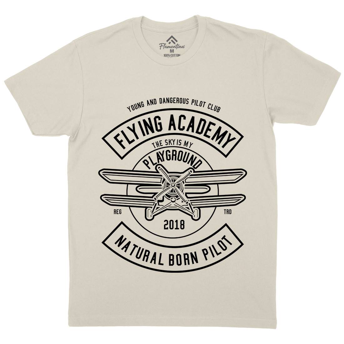 Flying Academy Mens Organic Crew Neck T-Shirt Vehicles B540