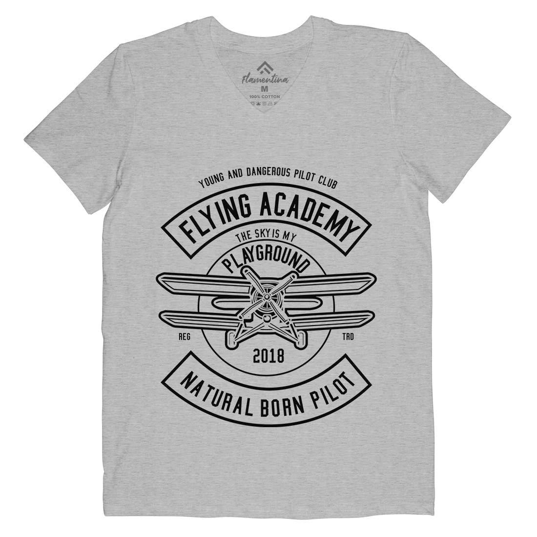 Flying Academy Mens V-Neck T-Shirt Vehicles B540