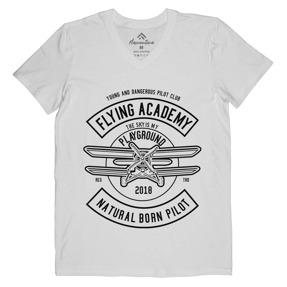 Flying Academy Mens V-Neck T-Shirt Vehicles B540