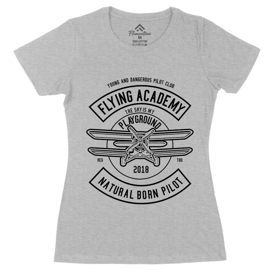 Flying Academy Womens Organic Crew Neck T-Shirt Vehicles B540