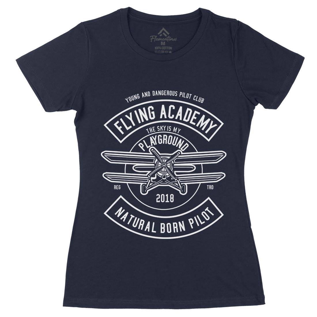 Flying Academy Womens Organic Crew Neck T-Shirt Vehicles B540