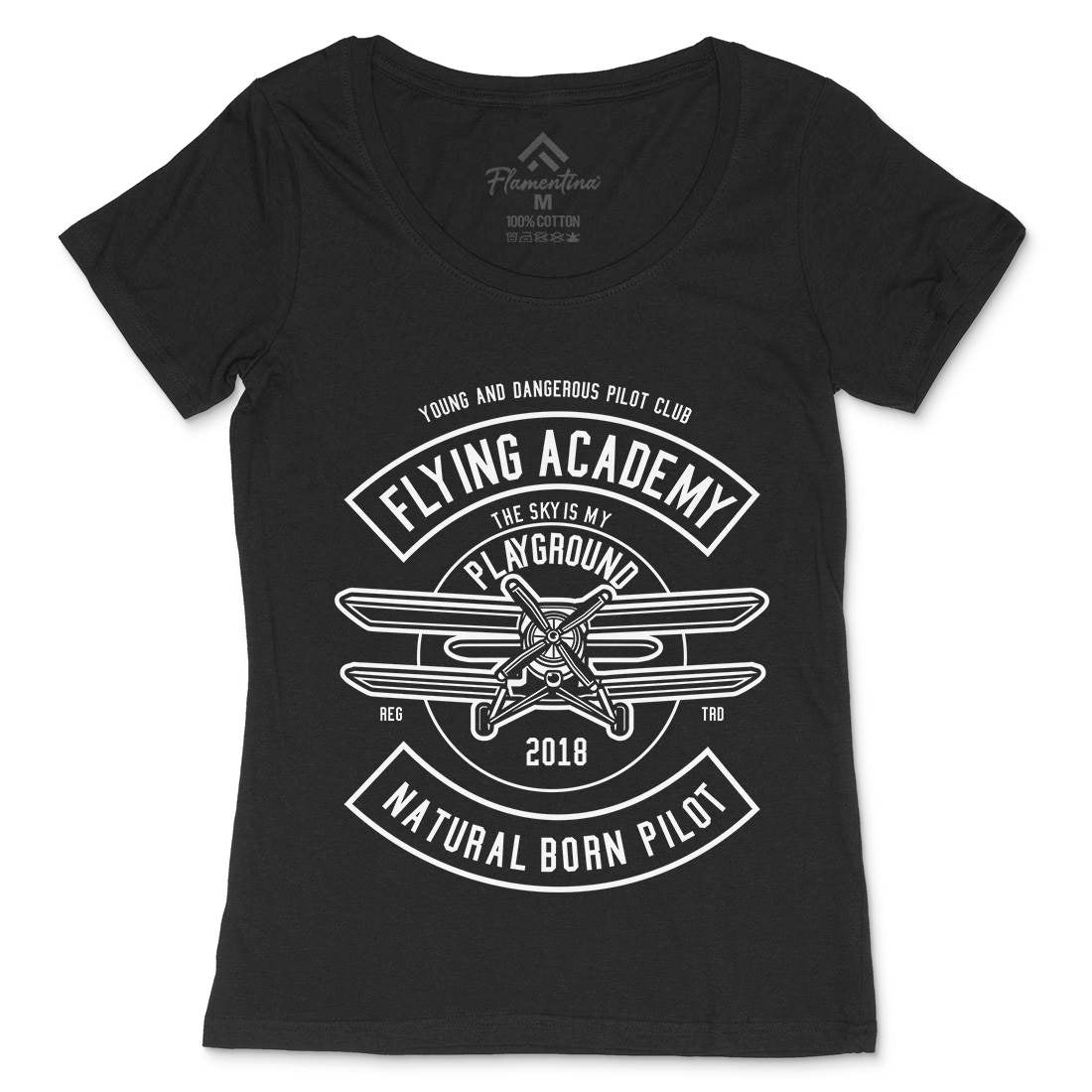 Flying Academy Womens Scoop Neck T-Shirt Vehicles B540