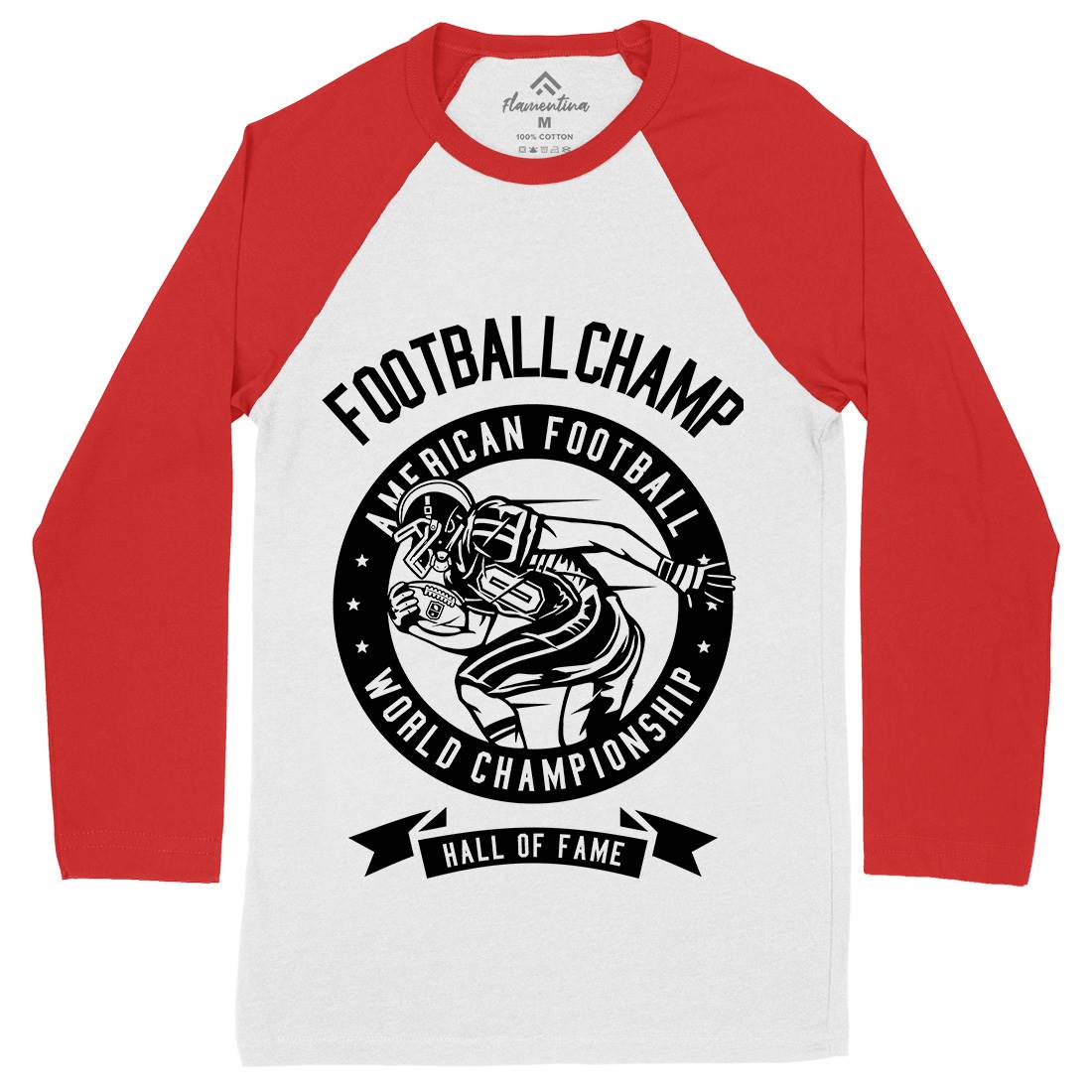 Football Champ Mens Long Sleeve Baseball T-Shirt Sport B541