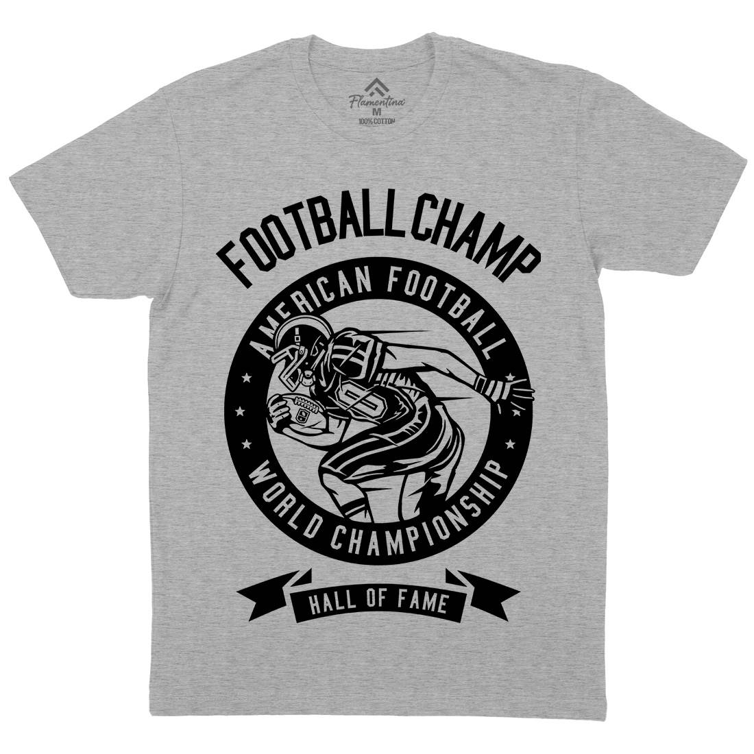 Football Champ Mens Organic Crew Neck T-Shirt Sport B541
