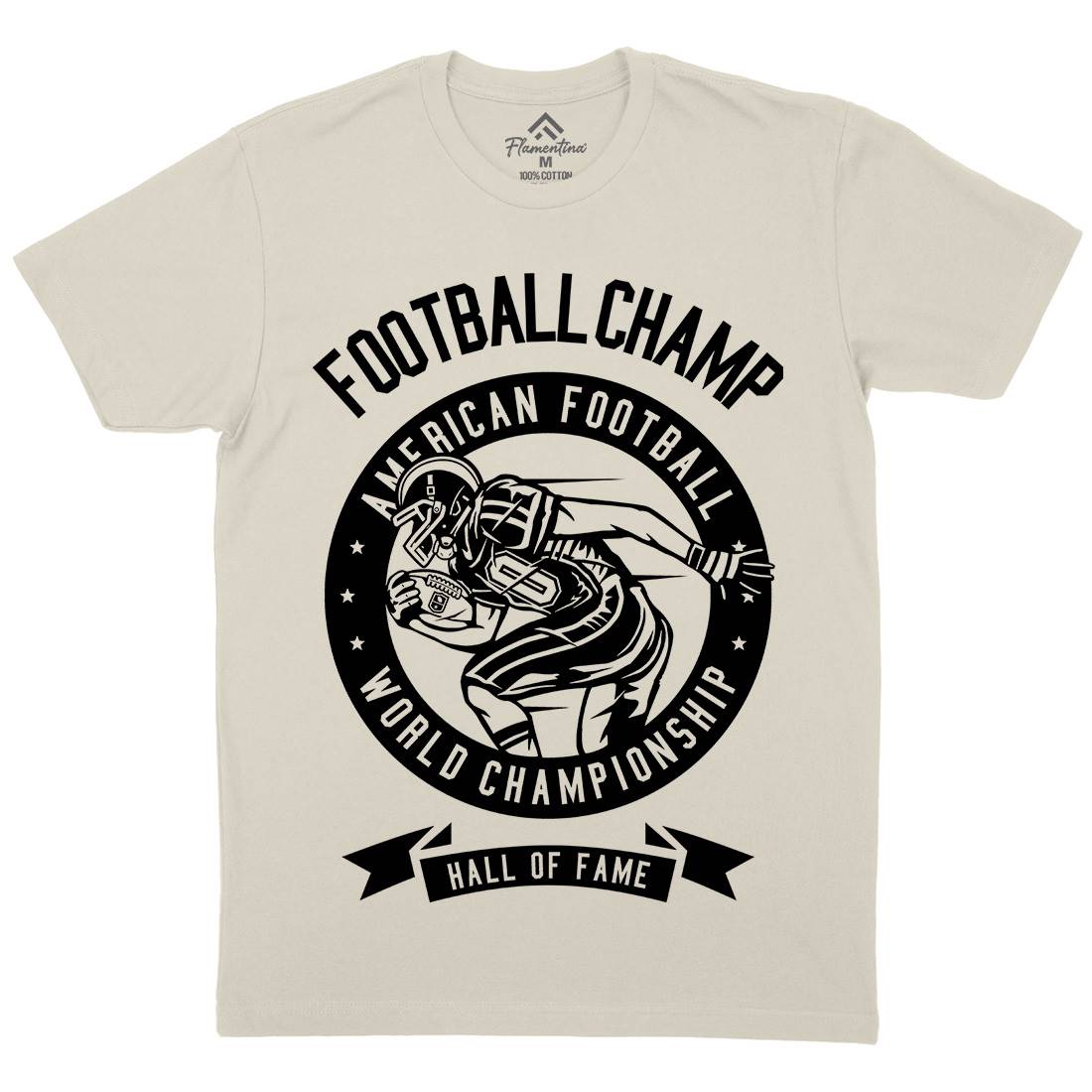 Football Champ Mens Organic Crew Neck T-Shirt Sport B541