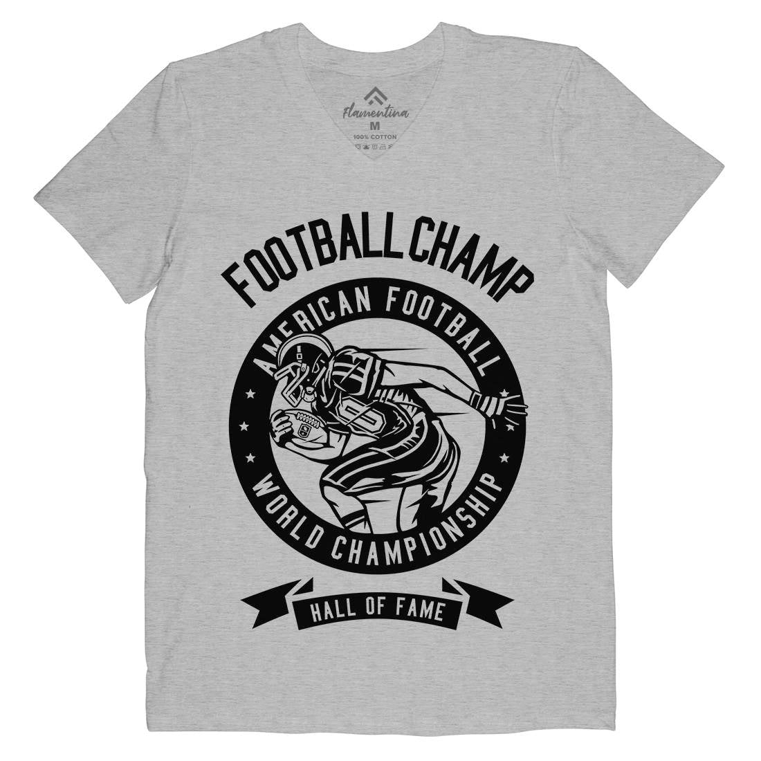 Football Champ Mens Organic V-Neck T-Shirt Sport B541