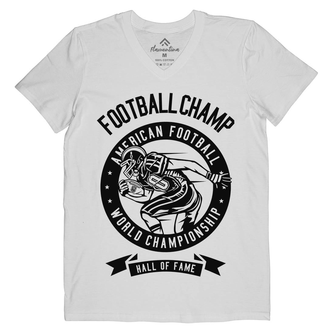 Football Champ Mens Organic V-Neck T-Shirt Sport B541