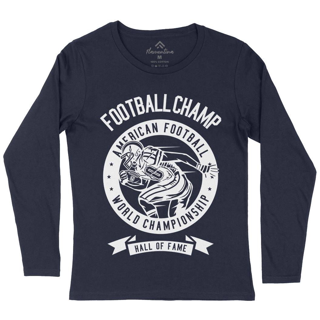 Football Champ Womens Long Sleeve T-Shirt Sport B541