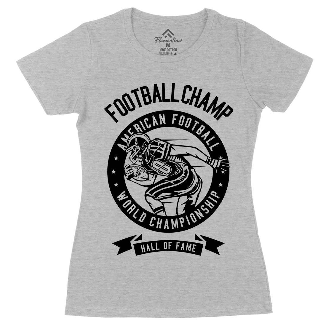 Football Champ Womens Organic Crew Neck T-Shirt Sport B541