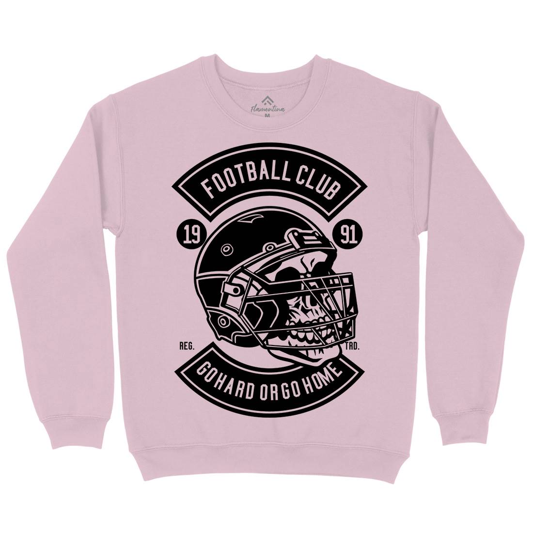 Football Skull Go Hard Kids Crew Neck Sweatshirt Sport B542