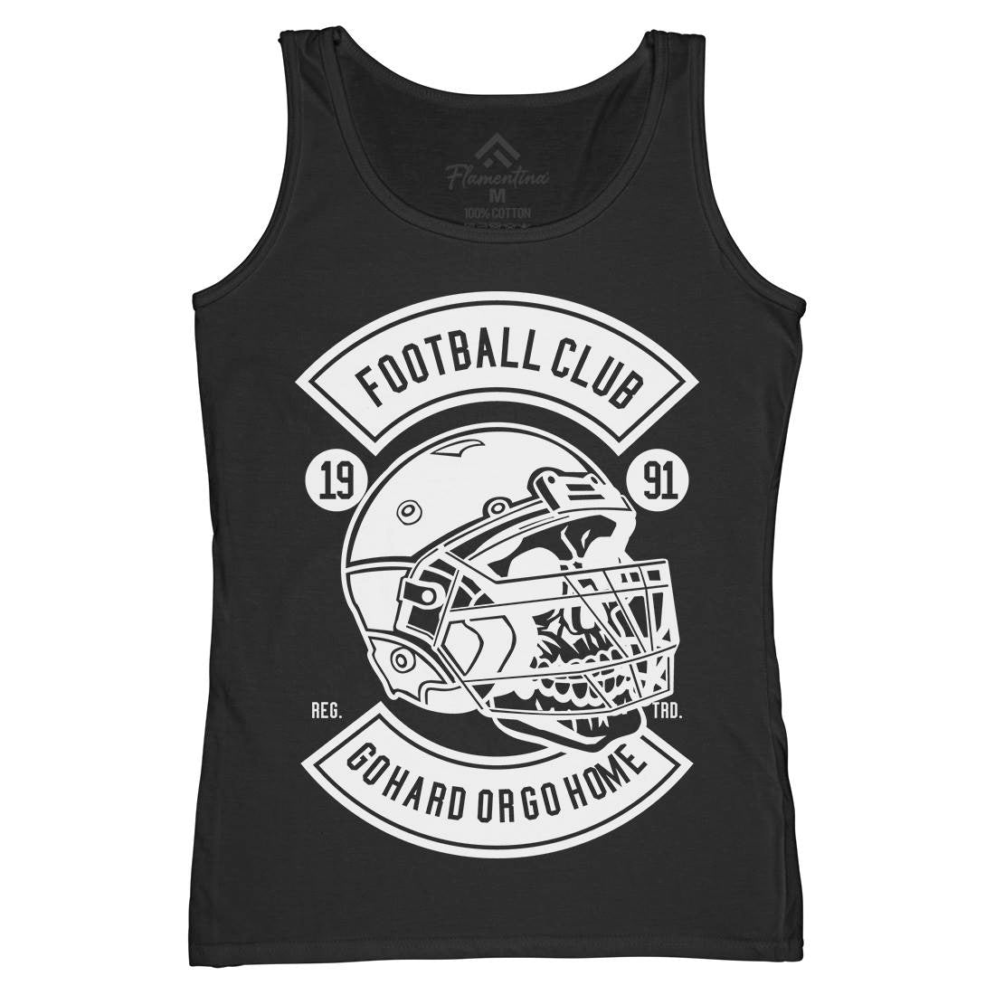 Football Skull Go Hard Womens Organic Tank Top Vest Sport B542