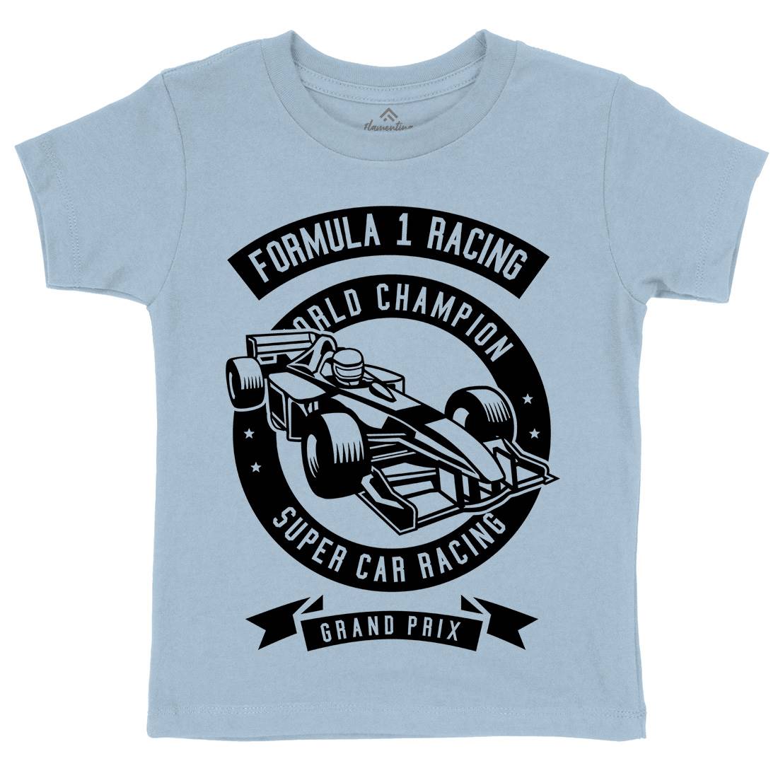 Formula Racing Kids Organic Crew Neck T-Shirt Cars B543