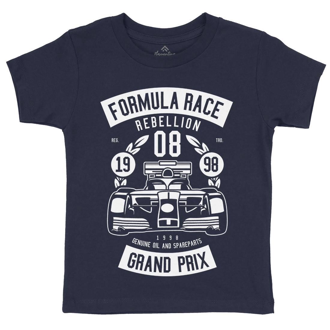 Formula Race Kids Organic Crew Neck T-Shirt Cars B544