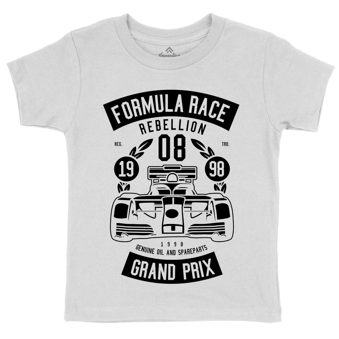 Formula Race Kids Crew Neck T-Shirt Cars B544