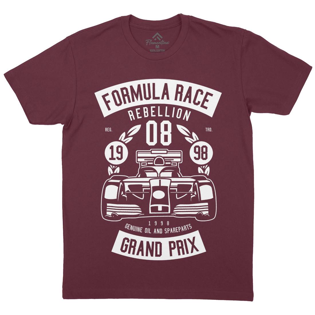 Formula Race Mens Organic Crew Neck T-Shirt Cars B544