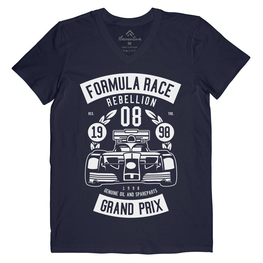 Formula Race Mens V-Neck T-Shirt Cars B544